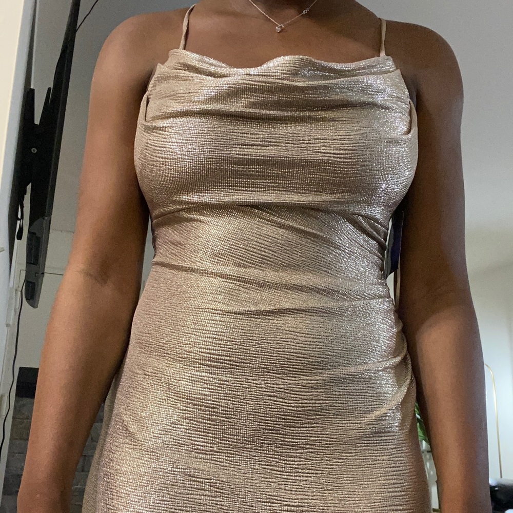 Metallic gold dress